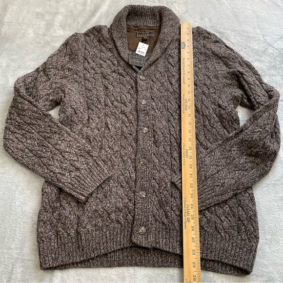 Jos. A. Bank Reserve Sweater Large NWT Cardigan Cable Knit Shawl Collar Wool - Picture 4 of 6